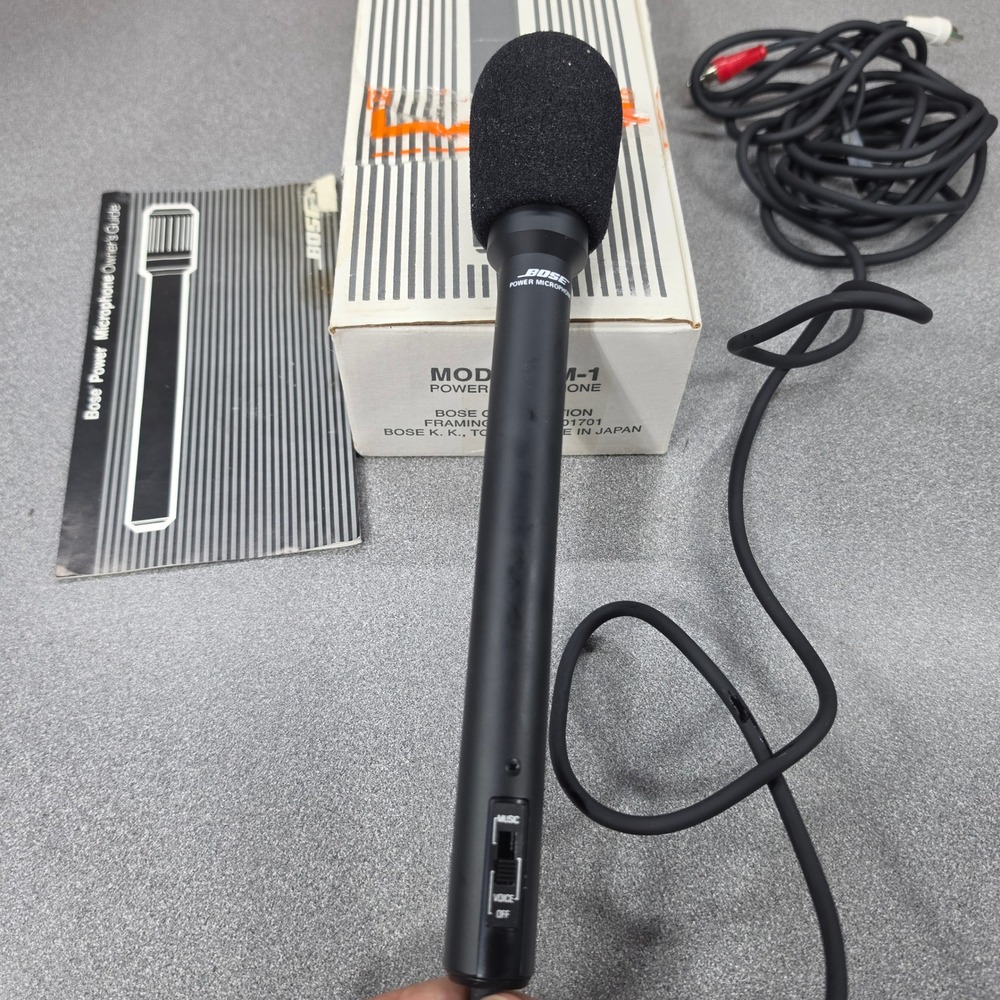 Bose PM-1 Power Microphone Black Excellent Vintage Japan Dynamic Mic